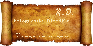 Malagurszki Ditmár névjegykártya